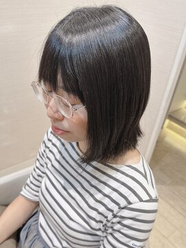 コーエン(cowen) 大人かわいい黒髪ストレート切りっ放しボブ30代40代50代縮毛矯正