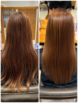 ビューブルー 亀戸錦糸町(VIEW BLUE) 美髪カールシアーカラーピンクブラウンエアリーロングセミディ