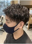 波巻きスパイラルパーマウルフカットツイストパーマメンズパーマ