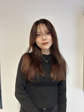 エミュ 中央駅店(eMu) オレンジベージュと重ためレイヤーカット