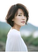 ☆ホワイトグレージュミニウルフデジタルパーマチェリーブラウン