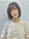 透明感カラー 似合わせカットボブ ケアブリーチ インナーカラー