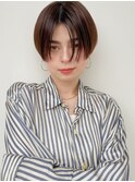 ショート センターパート 黒髪 大人めヘア 艶髪