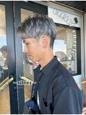 メンズ/ブリーチカラー/シルバーグレージュ/刈り上げショート