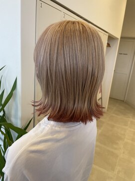 【エンドカラー】ブリーチ/ダブルカラー/チェリーレッドホワイト