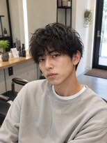 MEN's Baguz MEN'Sカット/ MEN'Sパーマ/ MEN'Sカラー 柔らか束感ニュアンスマッシュパーマメンズトレンドヘア