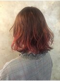 【lykke】ブラントボブ×Balayage Red