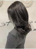 ミックス巻きウェーブ×セピアグレージュ