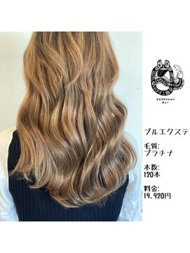 エクステンション キュー(extension Q) プルエクステ/プラチナ毛質42cm(長さ/胸下位)120本19,920円