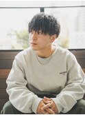 藤沢ツーブロック刈り上げナチュラル束感ショートパーマ