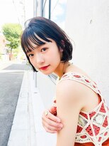メーヴェ(Mowen) mowen 南堀 江　ミニボブ×ネイビーブルー×大人女子