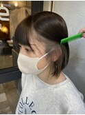 丸みボブ インナーカラー ベージュ
