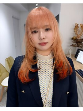 ペレ 渋谷(PELE) 切りっぱなしボブ/エアリーロング/美髪/ピンクブラウン/渋谷