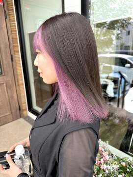 バンビーノ(Bambino) インナーカラーでチラ見えピンクラベンダーカラー