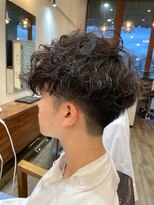 フラッグヘアー 博多駅前店(Flag HAIR)&nbsp;メンズ　カット　ニュアンスパーマ　ツイストスパイラル　眉毛