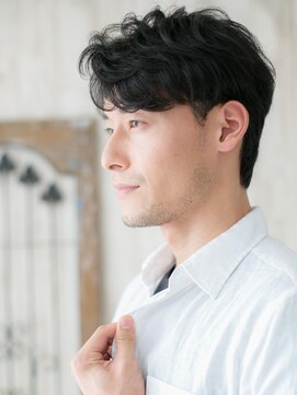 モッズヘア メン 南越谷南口店(mod's hair men) かき上げセンターパート波巻きパーマ韓国ヘアX南越谷