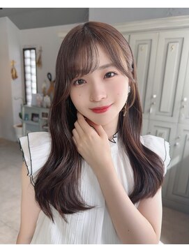 カシュカシュ 表参道(cache cache) ボブシースルーぱっつん前髪おくれ毛ロブミディアムロング