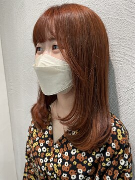 ヌーヴェル(nouvelle) オレンジカラー×顔まわりレイヤー