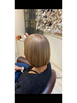 クラウン ヘア ラウンジ(CROWN hair lounge) 【クラウン】20代30代40代ボブカット×ブリーチミルクティー