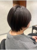 シンプルショート/簡単スタイリング/暗髪