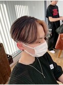 センターパート×ハイライト フェイスフレーミング