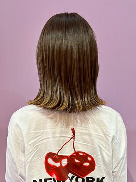 レジュール Rejouir 切りっぱなしボブ/外ハネボブ/インナーカラー/マロンベージュ