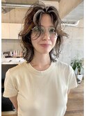 ハイライト☆マロンベージュ☆くせ毛カット☆カジュアルウルフ