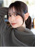 イメチェン外ハネボブパーマ美髪ワイドバングインナーカラー