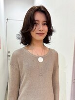 ヘアーアイストゥーレ(HAIR ICI TRE)&nbsp;ボブパーマ　マロンブラウン　秋カラーブリーチなしダブルカラー