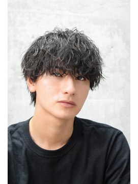 オルズ 渋谷(ALLZ) 黒髪メンズマッシュウルフツイストスパイラルパーマ波巻きパーマ