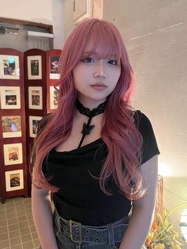 ワンダーヘアーグルーミング(WANDER Hair grooming) 初ブリーチモテ髪ピンクカラー