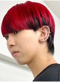 レッド×インナーブラック[新宿駅/韓国マッシュ/ベリーショート]