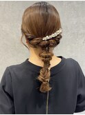 花田/ヘアセット/結婚式/ヘアアレンジ/編みおろし/下北沢/タイト
