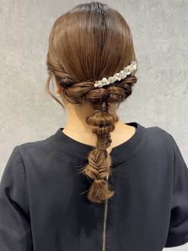 ラミエバイメルト 下北沢(lamie by melt) 花田/ヘアセット/結婚式/ヘアアレンジ/編みおろし/下北沢/タイト