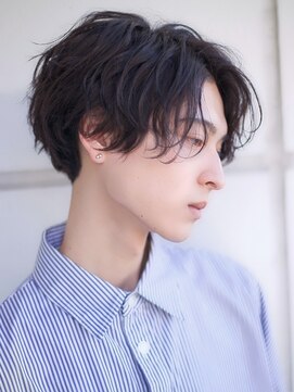 エイド 渋谷(aid) メンズセンターパートソフトツイストスパイラル波巻きパーマ渋谷