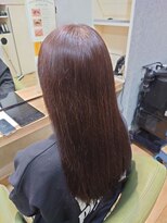 ブロッサム 東中野店 ノンブリーチミルクティーベージュ重めスタイル小顔外ハネロブ