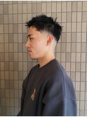 メンズバーバーフェードスパイキーショートベリーショート GIA