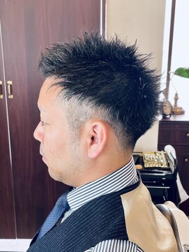 グレイスフルバーバーロンドン 大宮店(Graceful Barber London) 【30代 男性】ロンドンスパイキーツーブロ（大宮/バーバー）