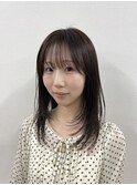 レイヤーカット/シースルーバング/ワンカール/韓国風/ミディアム