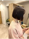 ぷつっとボブ×柔らかブラウンカラー