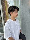 センター分けパーマ