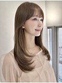 ナチュラルブラウン×ワンカールレイヤー