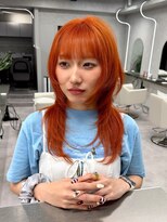 レウーナ 塚口(Reuna) 【ハッシュカット】デザインカラー×アプリコットオレンジR-