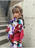 浴衣着付け×ヘアアレンジ×編みおろし