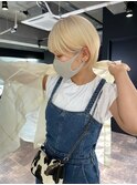 my15_丸みショート×ブロンド/ハイトーン/ダブルカラー