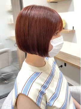 シア 綾瀬店(SHEER) オレンジカラータイトボブ