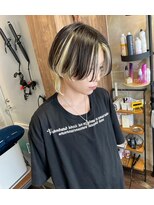 ラル(Lull)&nbsp;ショートウルフ×アンブレラカラー ライムカラー【髪質改善】