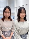 RUNA/似合わせカット/丸顔さん似合わせ顔まわりカット前髪カット