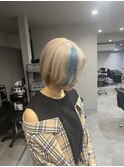 ホワイトベージュ×ブルー