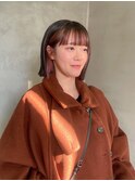 ミニボブボブヘアインナーカラーピンクカラーデザインぱっつん